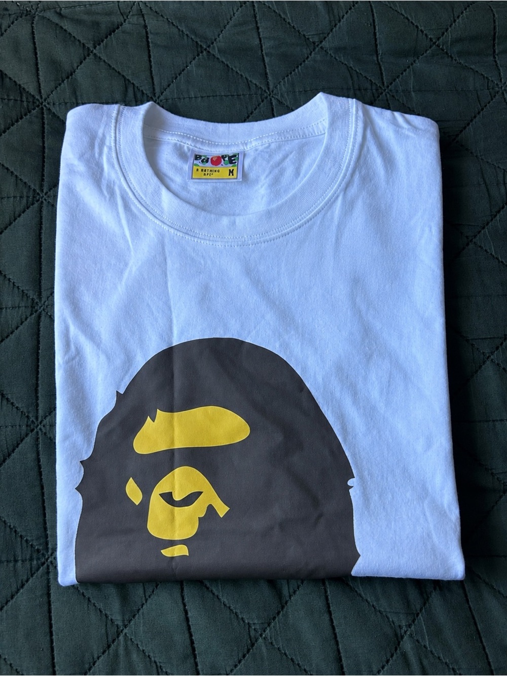 BAPE By Bathing Ape Tee — White/Yellow — Size M